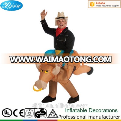 Inflatable Bull Rider Costume ADULT FANCY DRESSCOWBOY RODEO Halloween Outfit