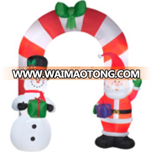 Led lights decoration santa claus and snowman standing inflatable archway christmas outdoor